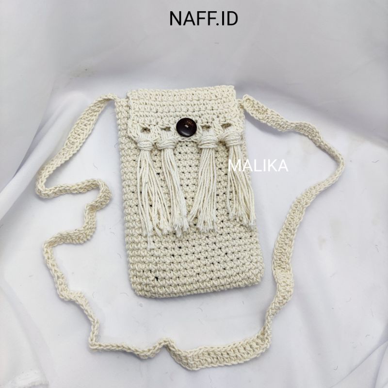 NAFF.ID- &quot;Malika&quot; Tas HP Rajut Handmade/ Knitbag Premium