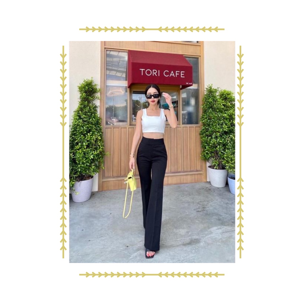 SALE Celana HW Hiwaist Promthong Cutbrai Cutbray Kulot Panjang Wanita Katun Premium