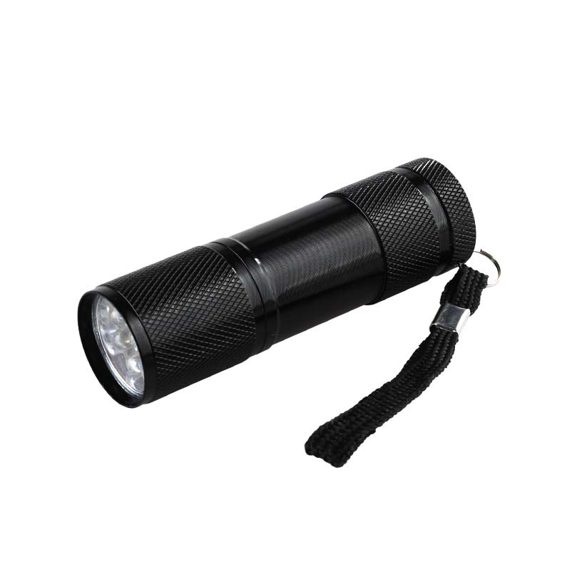 Senter LED Mini UV Ultraviolet Senter Serbaguna 400nm 9 LED - Hitam