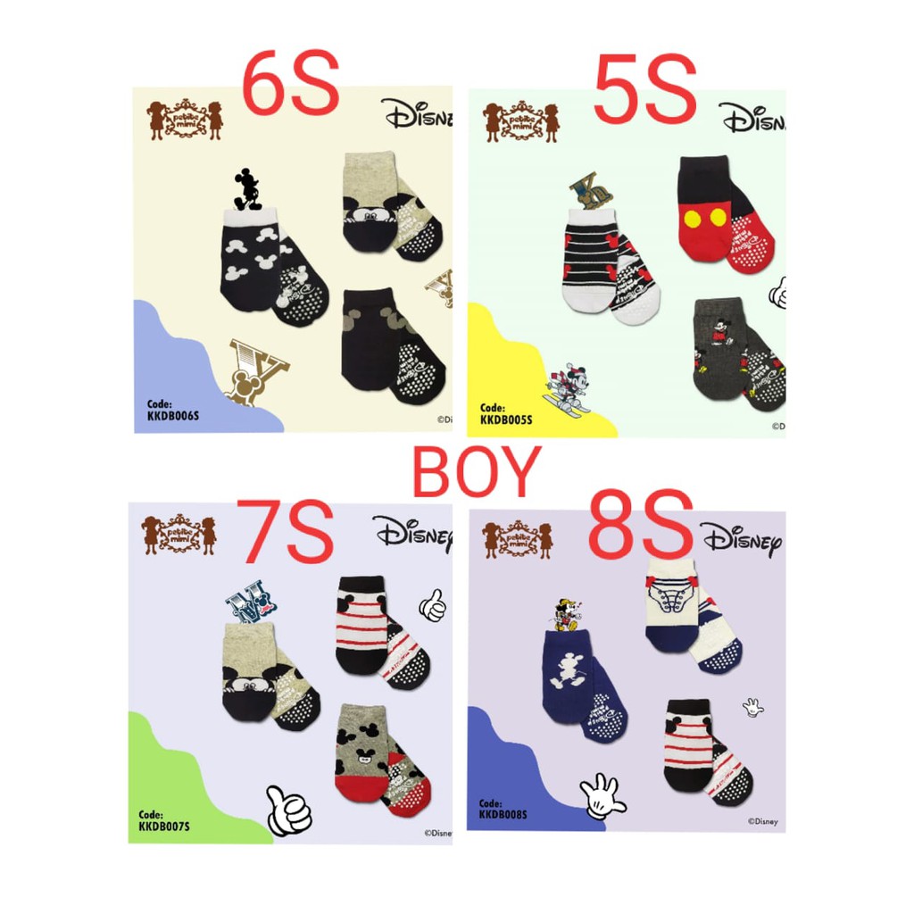 3 Pcs PETITE MIMI DISNEY KAOS KAKI EDITION SNI 0-12 bulan