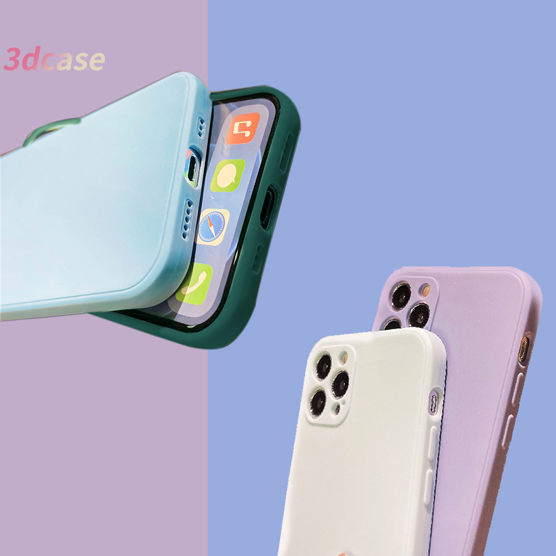 Soft Case Compatible For iPhone 7 Plus 11 pro max 12 mini 12 Pro max XS MAX X XR Compatible For IPhone 6 6S 7 8 Case HP Camera Protector Warna Polos Matte Shockproof Soft Back Cover