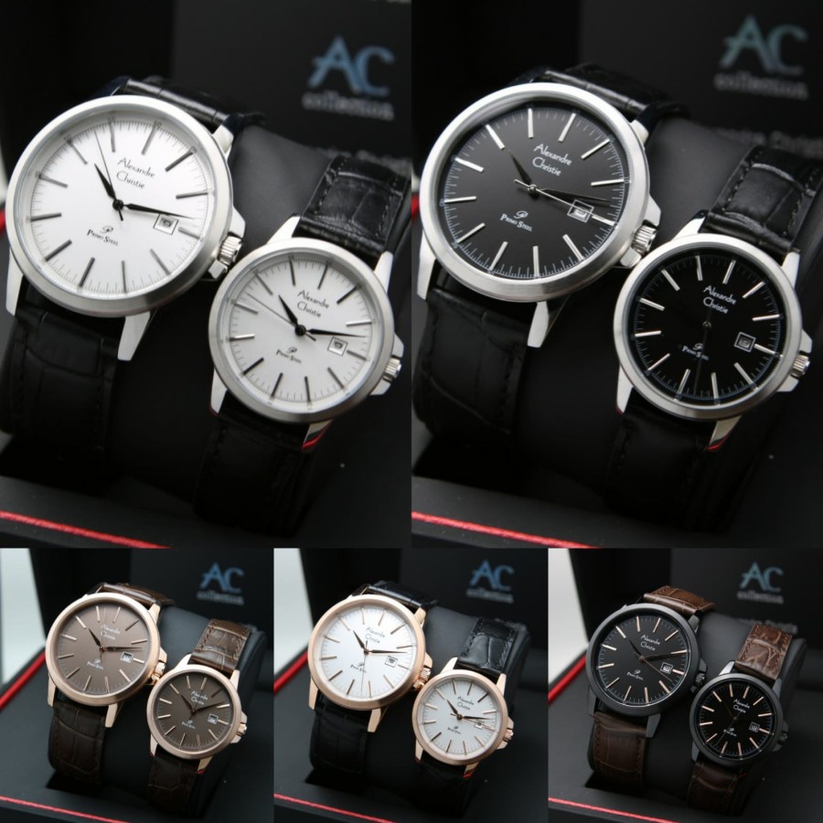 JAM TANGAN COUPLE ALEXANDRE CHRISTIE AC 1008 AC1008 LEATHER READY BEBERAPA WARNA ORIGINAL