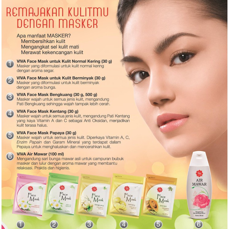 Viva Face Mask Masker Wajah 30g BPOM Halal (KIM)