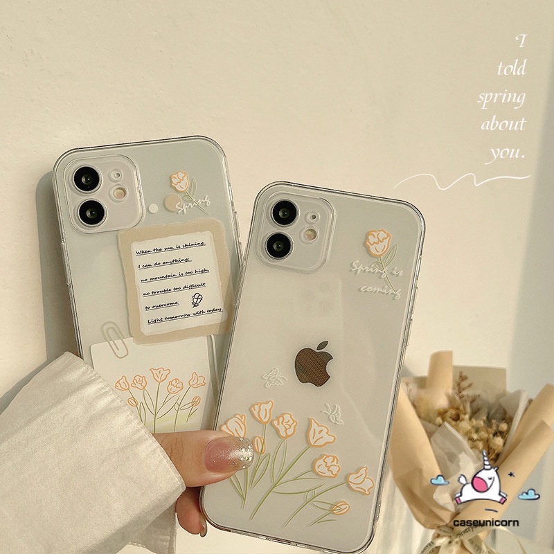 iPhone Floarl Summer Case iPhone 6 6s 7 8 Plus iPhone 11 12 Pro Max X XR XS MAX SE 2020 Fresh Flowers Memo Transparent Clear Soft TPU Back Cover Flower Casing for iPhone 7plus 8plus 12pro-3