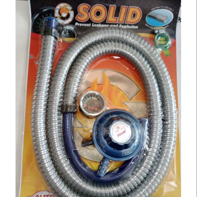 Regulator + Meteran + Selang Gas Solid RLP552 Kwalitas SNI