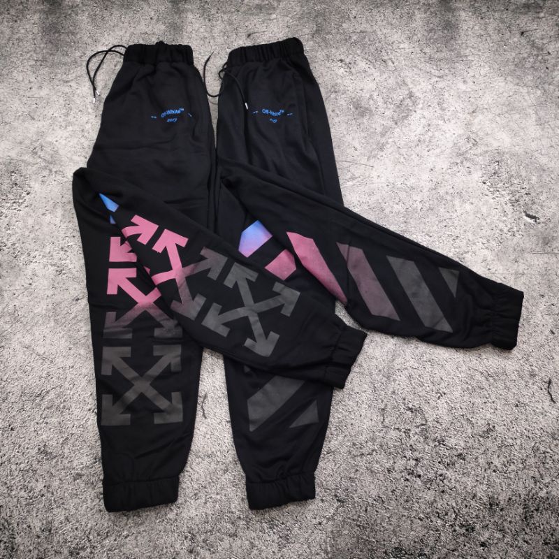 LONG PANTS / JOGGER PANTS OFF WHITE GRADIENT HITAM AUTHENTIC FULLTAG &amp; LEBEL