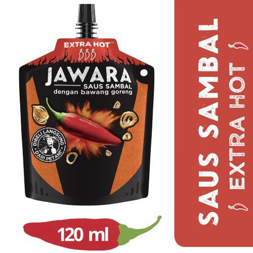 Jawara Saus Sambal Bawang Goreng Extra Hot Pouch 120Ml