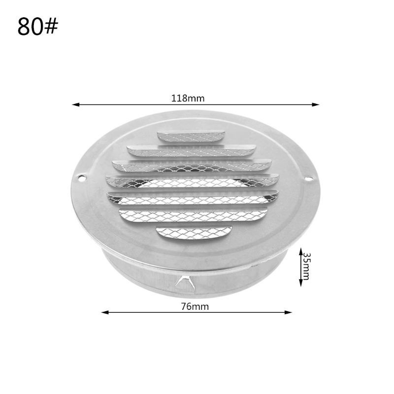 CRE  Stainless Steel Exterior Wall Air Vent Grille Round Ducting Ventilation Grilles