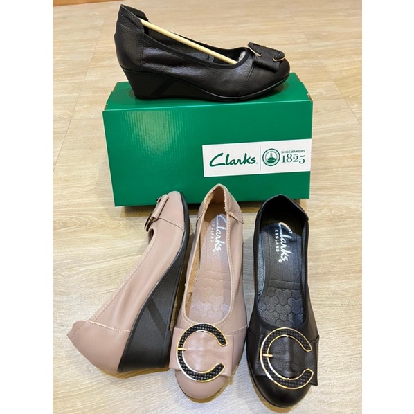 Clarks Wedges Logo C 100% kulit sapi asli