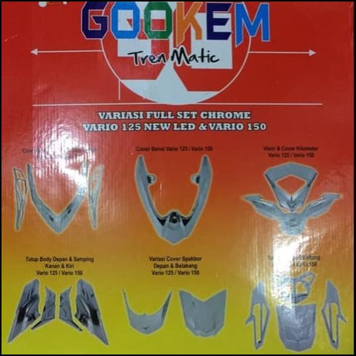 Full Set Aksesoris Body Garnish Chrome/Crome Vario 150 Cvt/Behel/ Dll