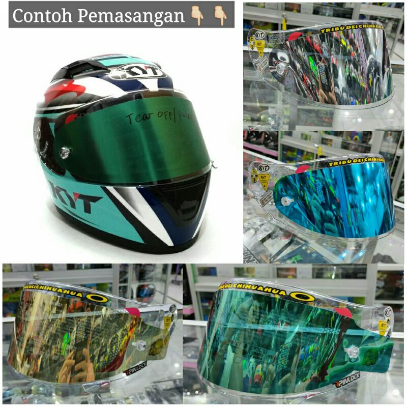 Tear Off Visor Helm Kyt R10 RC7 K2Rider K2R Vendetta Falcon2 MDS Viktory Pelindung Kaca Antigores Te