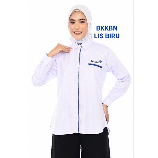 seragam putih ASN tangan pendek panjang/baju Menkes warna putih/baju dinas wanita pria murah/kemeja dinas wanita custom bordir