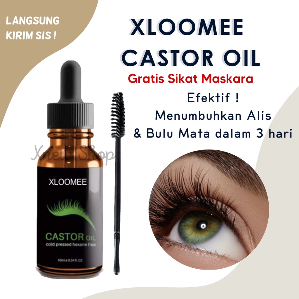 [ NATURAL ] XLOOMEE CASTOR OIL SERUM BULU MATA 100% ORIGINAL! EYEBROW PELENTIK PENUMBUH BULU MATA