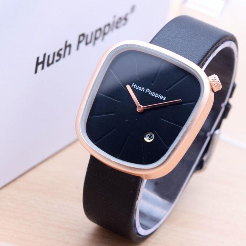 Jam Tangan Wanita Hush Puppies Set Segi Kulit Body Rose