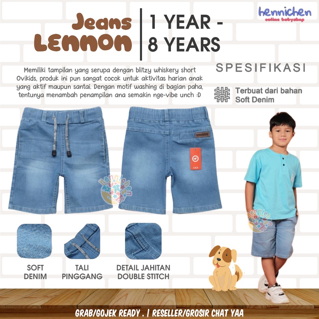 LARRY Comfy Jeans-Celana Pendek Anak Jeans Pendek | LENNON CELANA JEANS PENDEK ANAK (1-8 Tahun) OVIKIDS