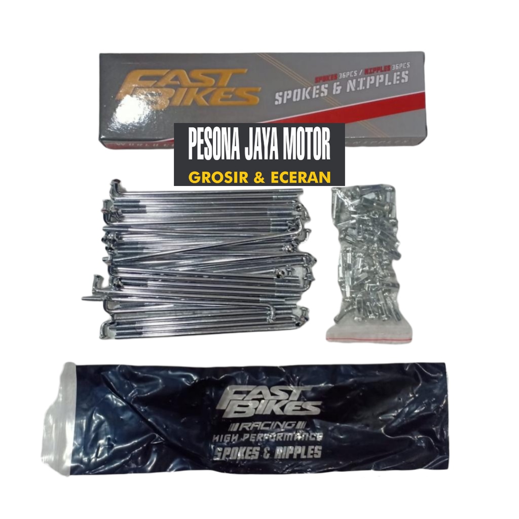 Jari Jari Crome Fast Bikes Original Ukuran Lengkap Ring 14,16,17,18,19 Ruji Motor