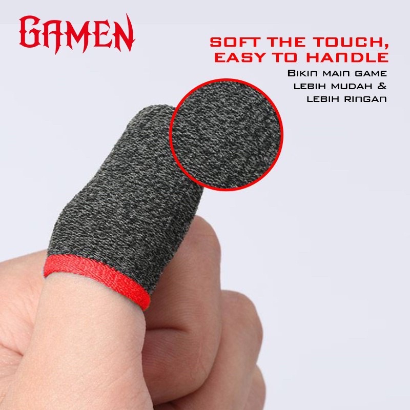 GAMEN GFS01 Gaming Finger Sleeve One Pair for Mobile PUBG Controller Touch Screen - Garansi 1 Tahun