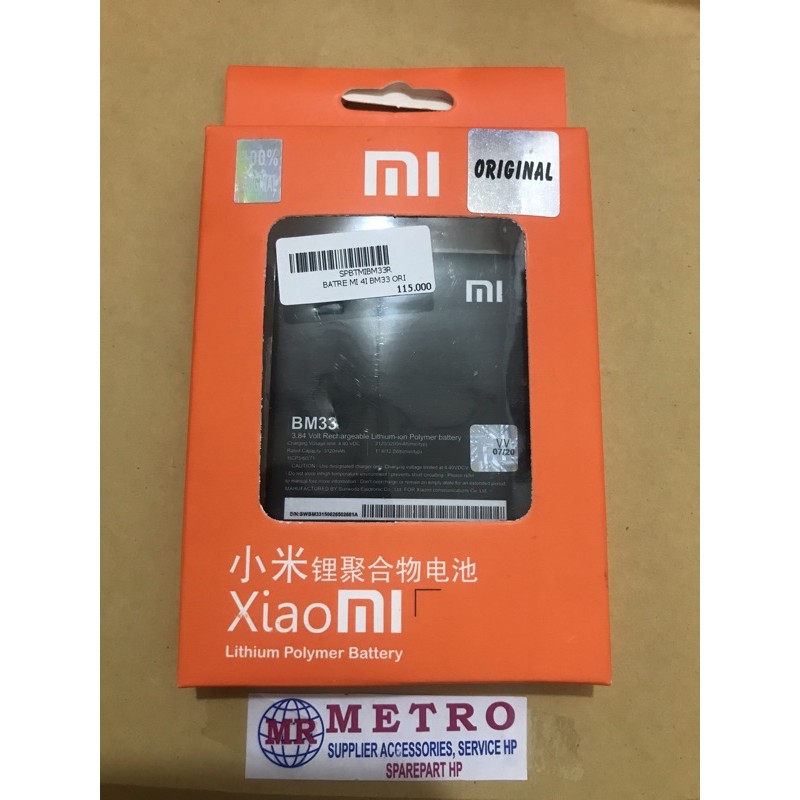 Baterai MI 4I BM33 Ori