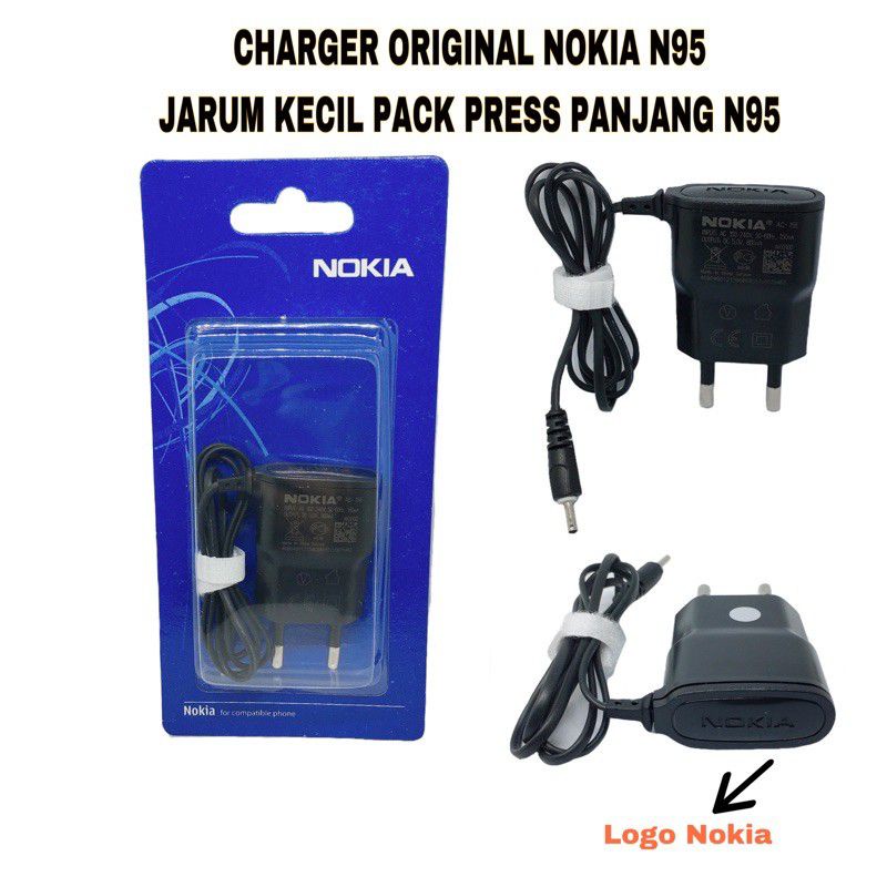 Charger Nokia N95 Original + packingan colokan kecil casan Nokia lubang kecil nokia Hp jadul