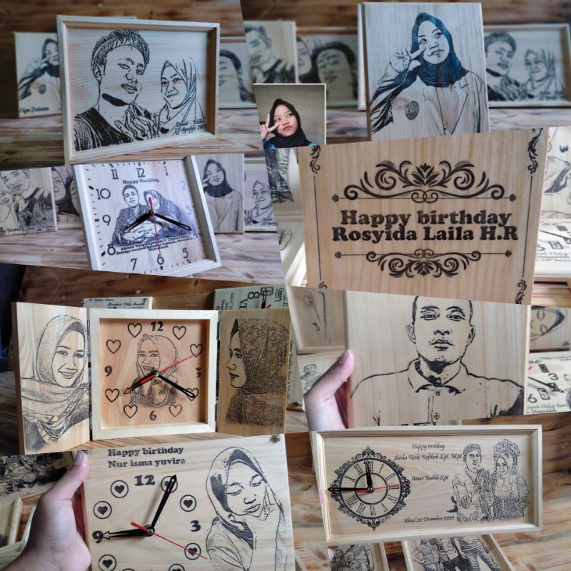 LUKISAN WAJAH,LUKISAN KAYU,SKETSA WAJAH BUAT KADO ULTAH