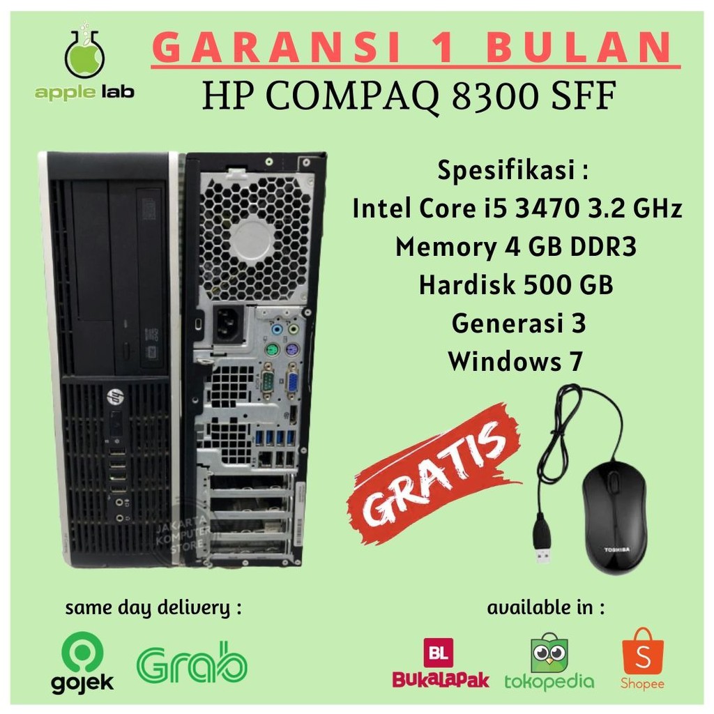JUAL PC GEN3 HP COMPAQ 8300 RAM 4GB HDD 500GB
