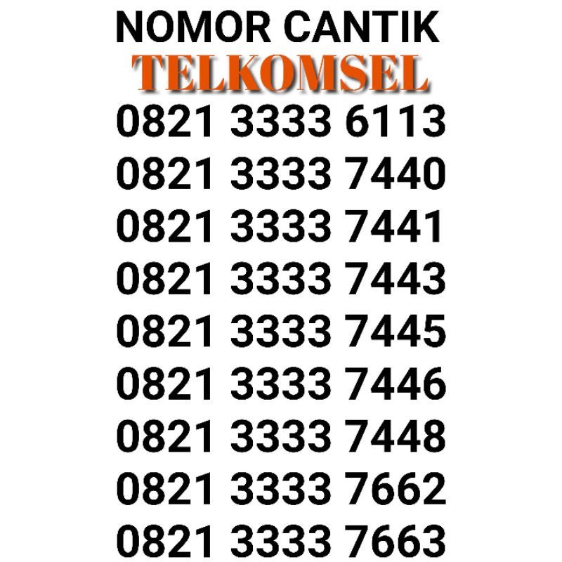 NOMOR CANTIK SIMPATI  3333 7 AAx