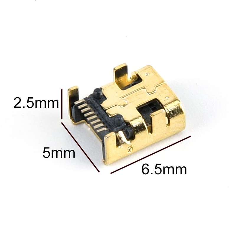 10pcs / 100pcs Konektor Soket Jack Female Mini Usb 8 Pin Untuk Pcb Smt