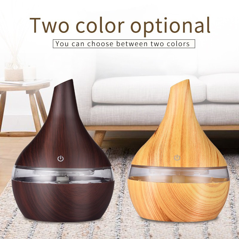 KBAYBO Ultrasonic Air Humidifier Aromatherapy Wood Grain 300mlYellow KH98 Grab Medan K-H98