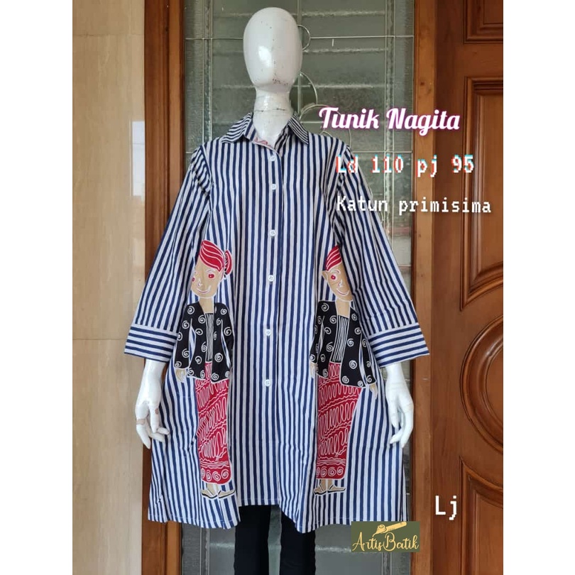 READY STOCK TUNIK NAGITA WANITA SERGAAM BATIK KERJA SERAGAM KANTOR  BATIK KULIAH SERAGAM BATIK KONDA