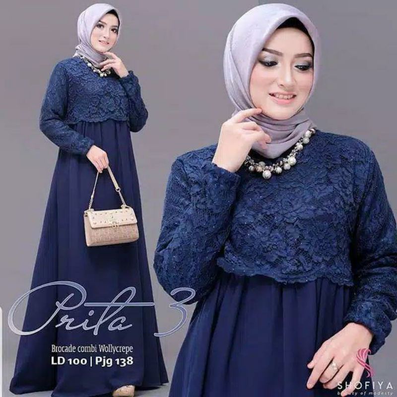 PRITA MAXI DRESS / Dress Brukat Prita Maxy Dress Kondangan