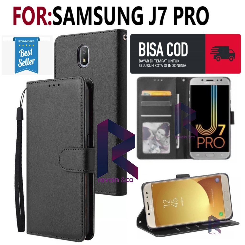 FLIP COVER SAMSUNG J7 PRO FLIP WALLET LEATHER KULIT PREMIUM SARUNG BUKA TUTUP FLIP CASE SAMSUNG J7 PRO