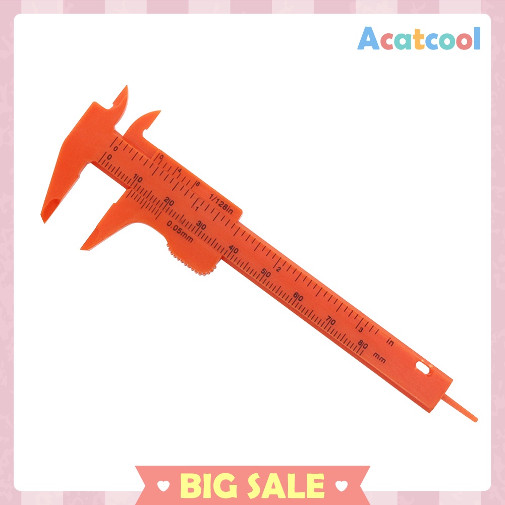 Mini 80mm Double Scale Plastic Vernier Caliper Ruler Gauge Measuring Tools