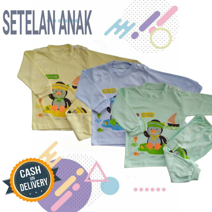 Setelan Baju Bayi Model Kancing Pundak