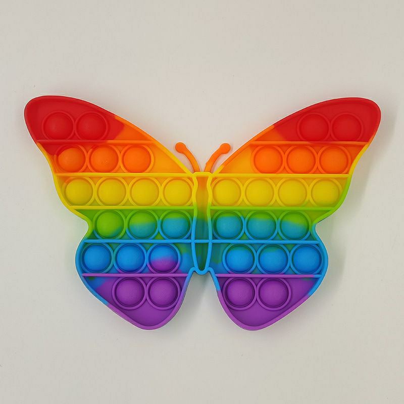 ~ PIYOSHI08 ~ Pop It Mainan Penghilang Stress Fidget Push Toys Murah MA12-KUPU RAINBOW