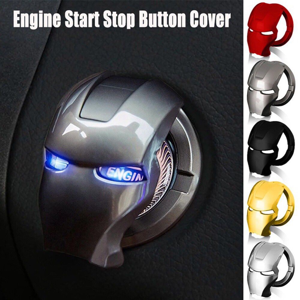 Engine Start Stop Cover button penutup tombol mobil Iron Man Universal