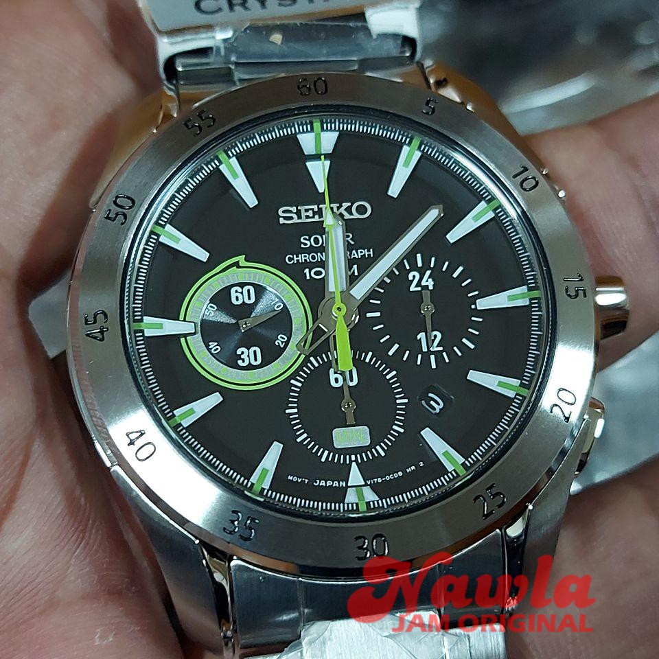 Seiko Solar SSC177P1 Chronograph Black Dial - Jam Tangan Pria SSC177