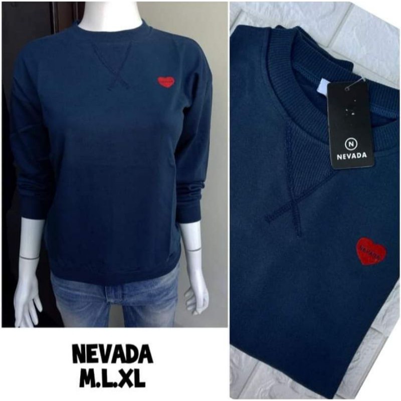 (COD) SWEATER NEVADA FULL HANTAG//PAKAIAN POLOS WANITA KEKINIAN