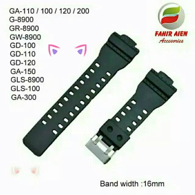 RUBBER STRAP TALI JAM CASIO G-SHOCK GA300 GLS100 GA 300 GLS 300