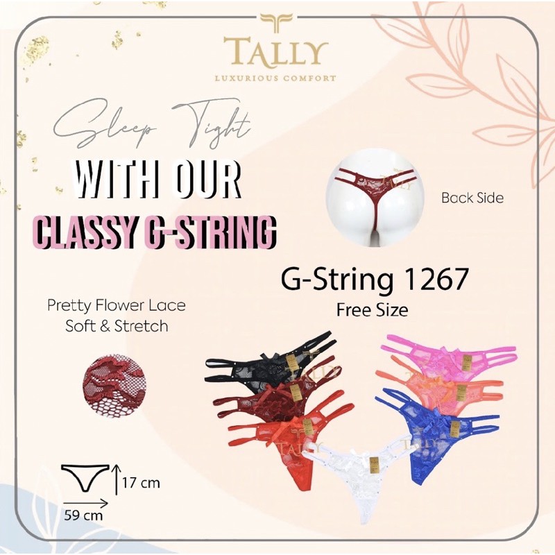 CD | Celana Dalam G-String TALLY 1267 Flower Lace Freesize