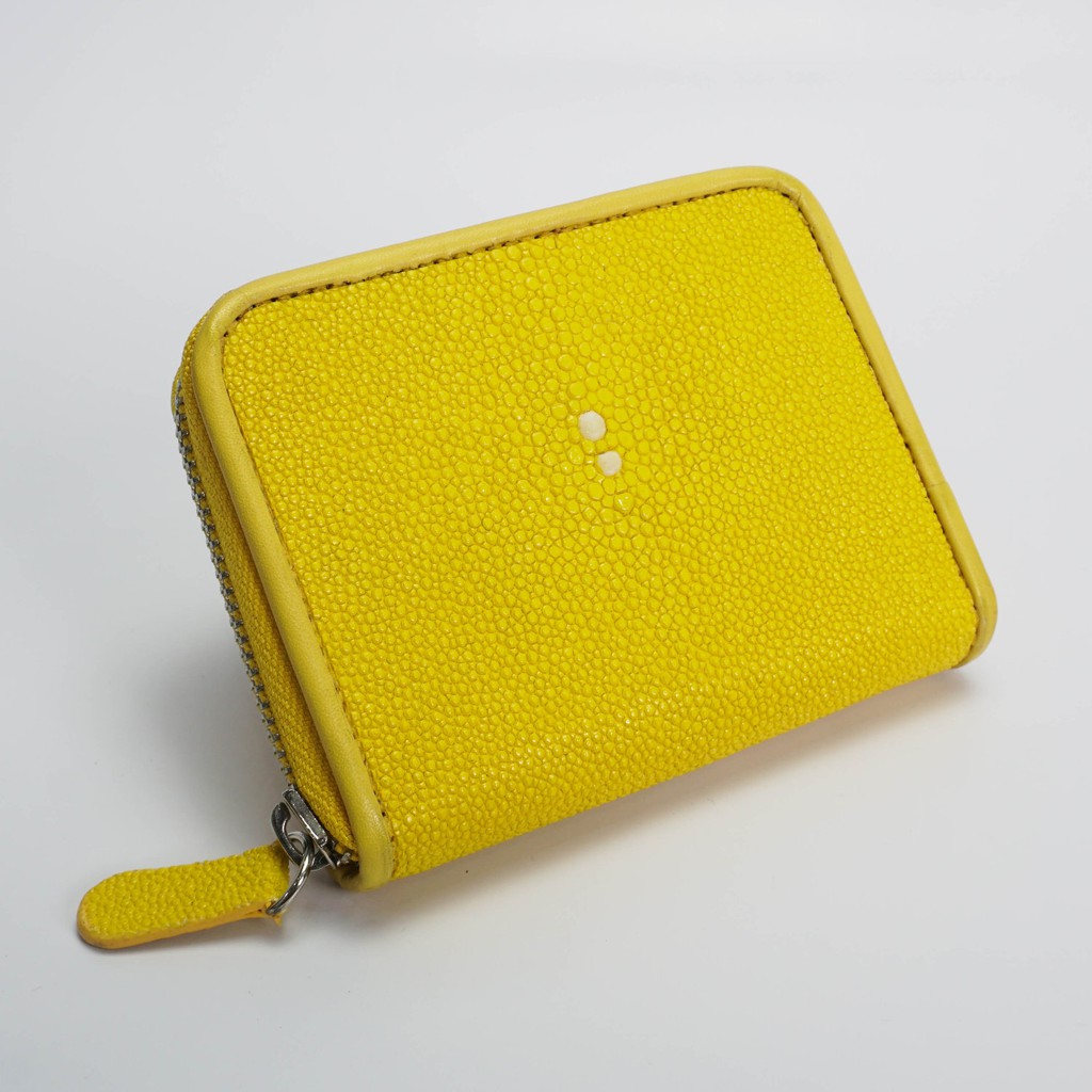 (PARRI) CANNA PURSE - Dompet Wanita Kulit Ikan Pari - YELLOW/RG