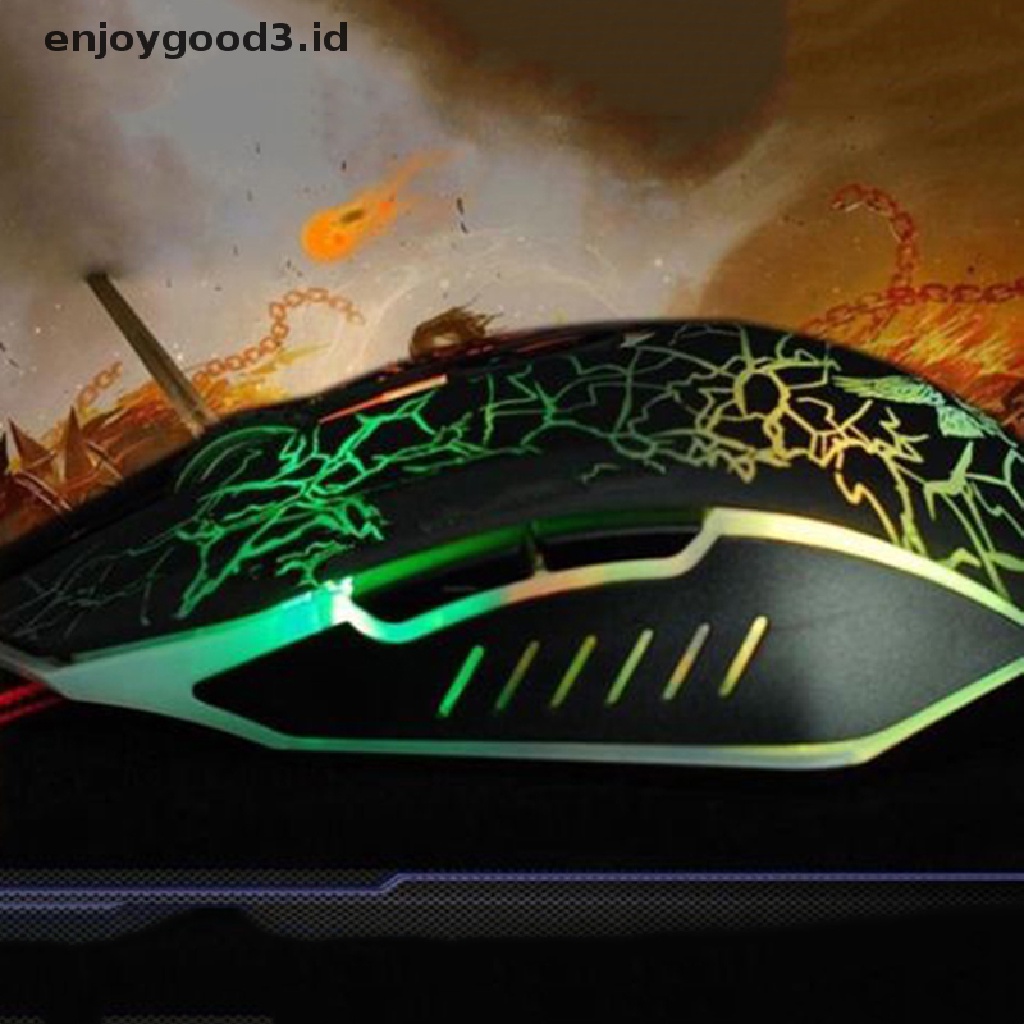 Mouse Gaming Optical 4000Dpi 6 Tombol Led Dengan Kabel Usb Untuk Gamer Pro