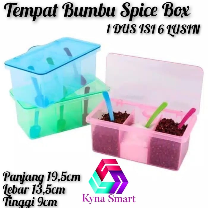 MS Kotak Tempat Bumbu Dapur Set 3in dgn Sendok Lucky Bird Spice Box