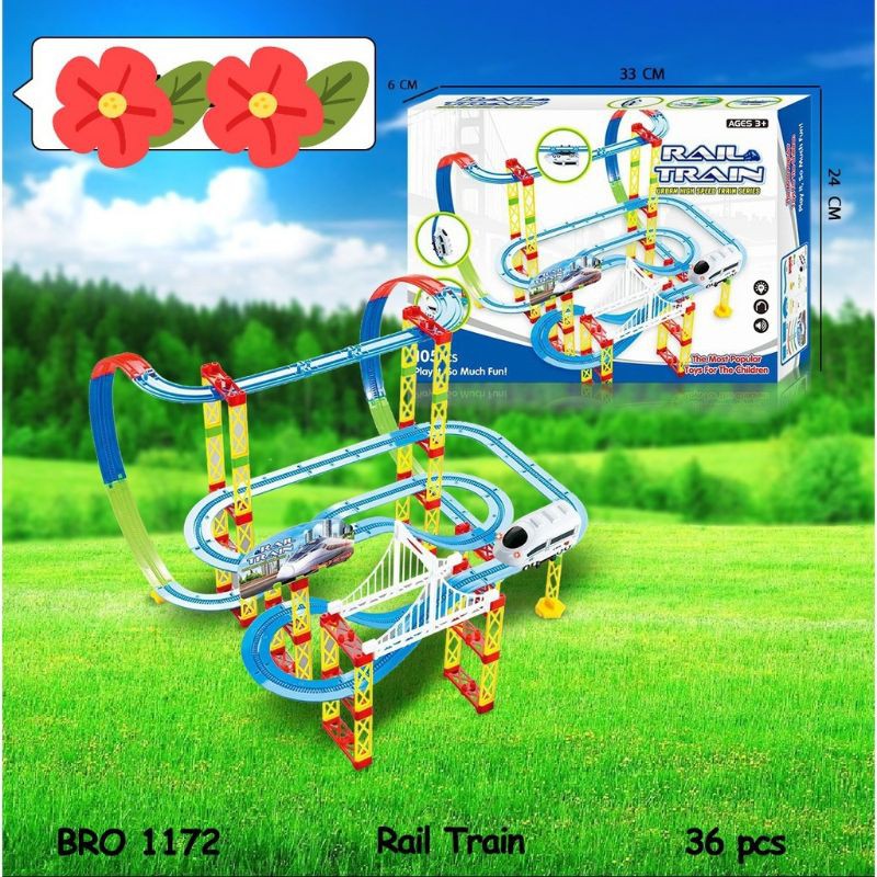 Mainan kereta Cepat MRT 360derajat Mainan Track MRT Train Roller coaster besar mainan lucu