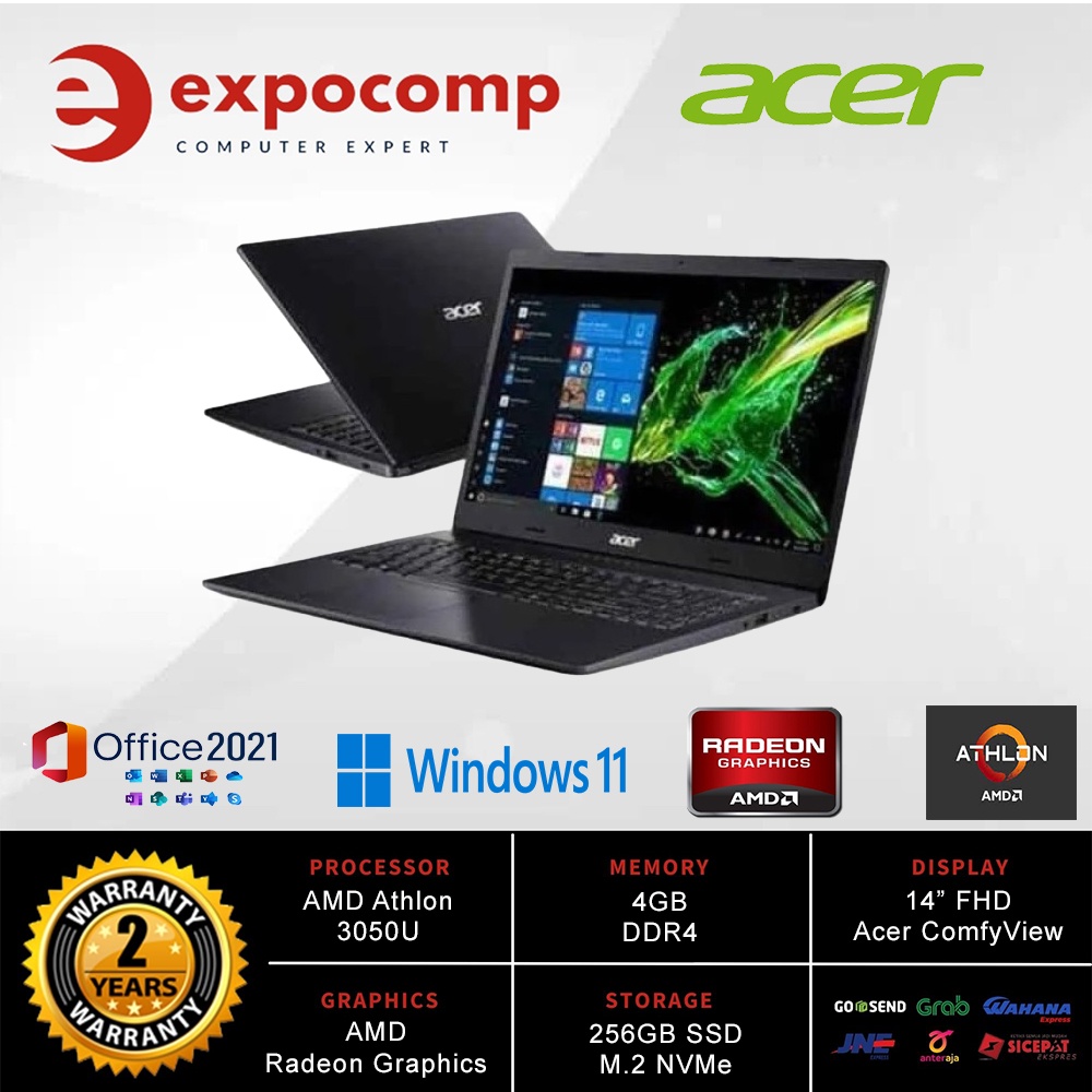 Jual Acer Aspire Slim A R Black Athlon U Indonesia Shopee Indonesia