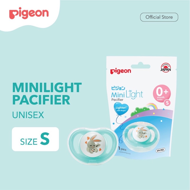 EMPENG PIGEON Minilight Pacifier Size S M L / step 1 / step 2 | step 3 Empeng Bayi & Mini Light 6+ M-Green size S