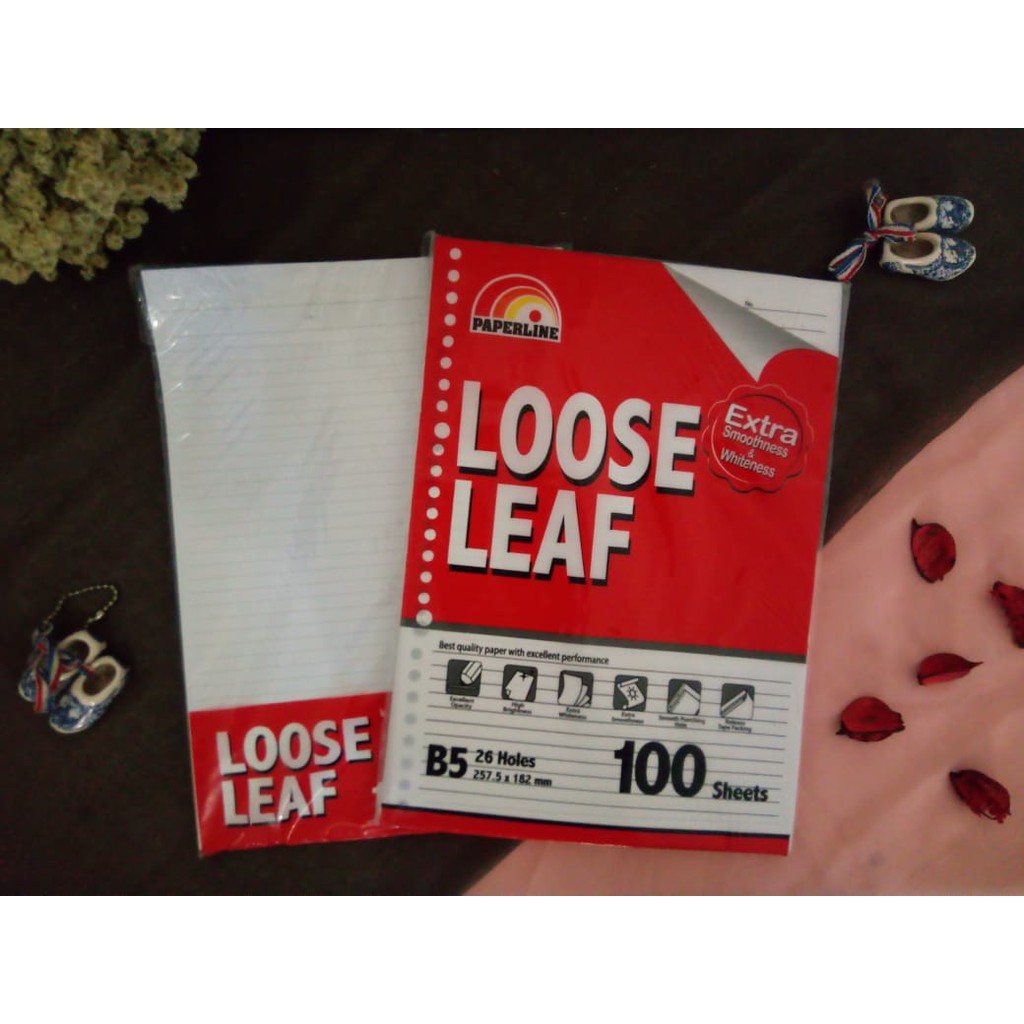 

KERTAS BINDER LOOSE LEAF PAPERLINE GARIS UKURAN B5/26RING ISI 100 LEMBAR