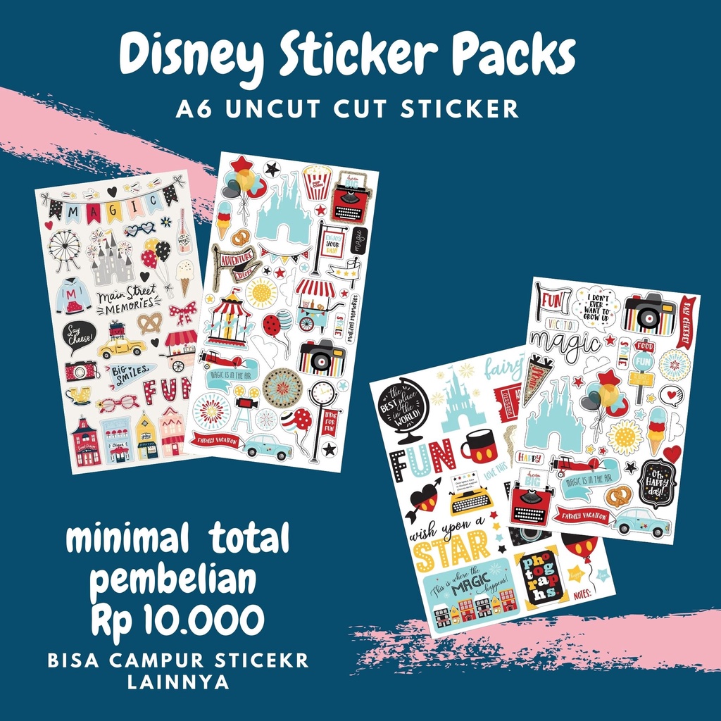 

Sticker pack disney cartoon - mickey disneyland fairytale