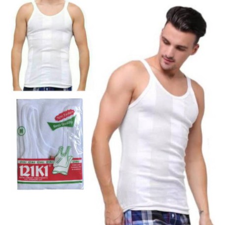 Singlet Combed Cotton berkualitas / Kaos Dalam laki laki / Pakaian Dalam Laki Riki Size M L XL 3L