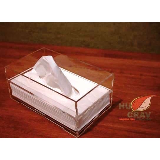Bs Kotak Tisu Akrilik / Acrylic Tissue Box Panjang - Tebal 5Mm & 3Mm