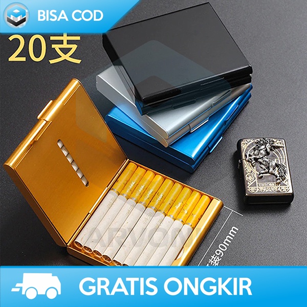 KOTAK TEMPAT ROKOK METAL ELEGAN OPHONE EG5800 20 SLOT BATANG MURAH ORI